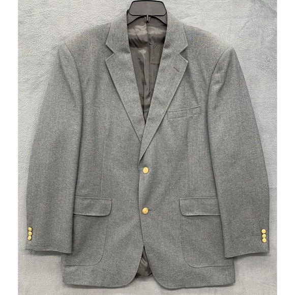 David Taylor Blazer Mens Size 42 L Gray Two Button Front Notched Single Vented - Picture 1 of 16